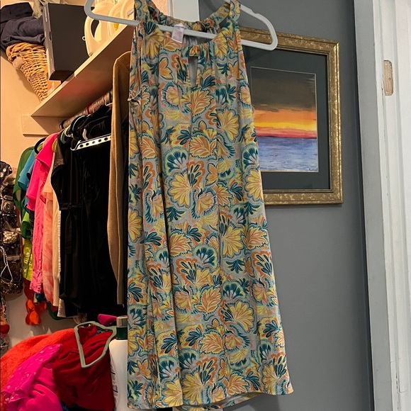 Stella Parker Dresses & Skirts - Stella Parker Sleeveless Floral Shift Dress in Yellow & Teal
